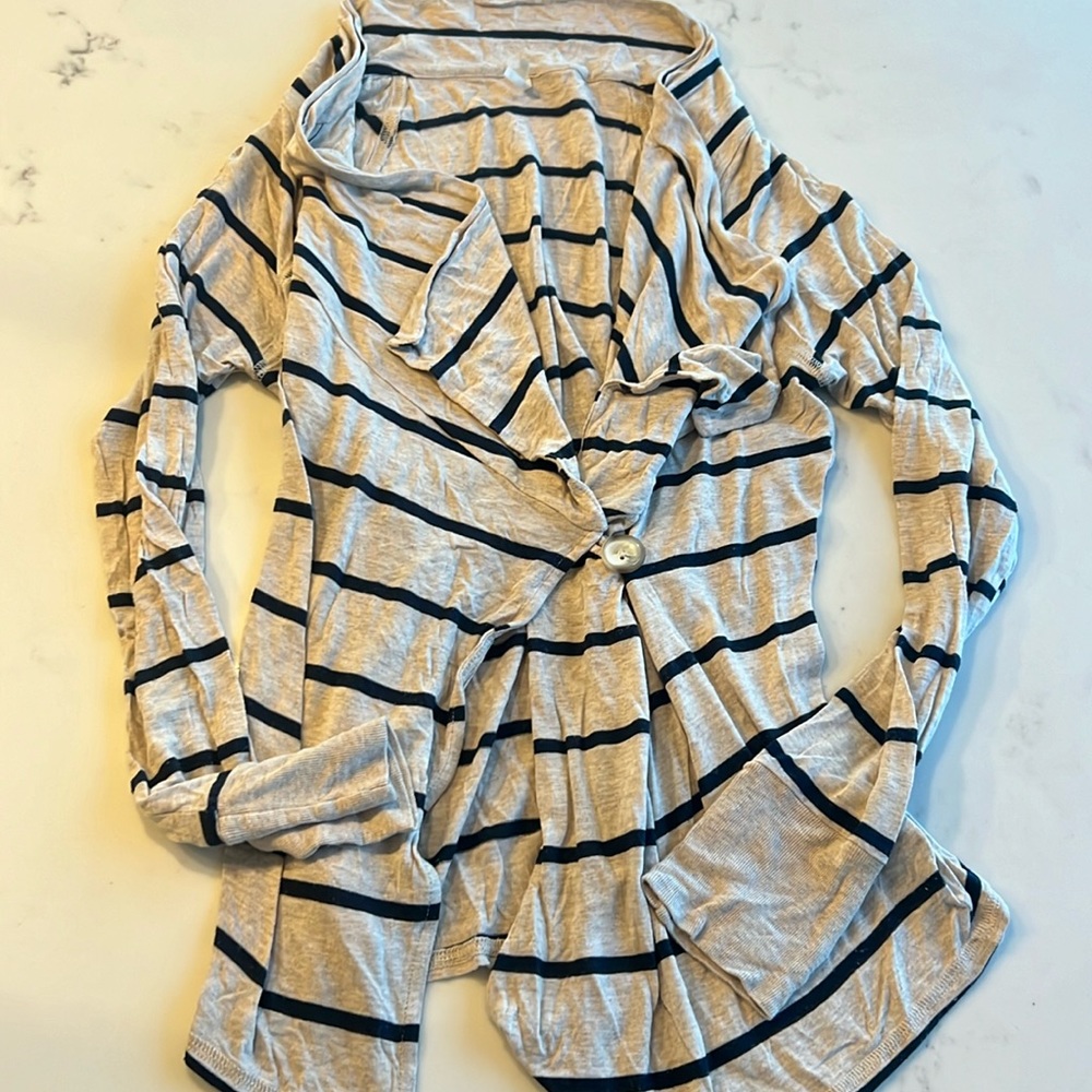 Anthropologie x Madigan Stripe Cotton Button Cardigan